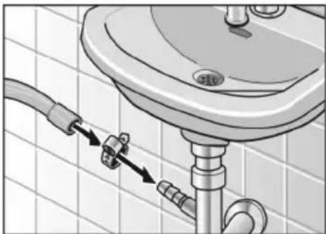 Diagram of a shower drain with pipe fittings and valve, no text or symbols present