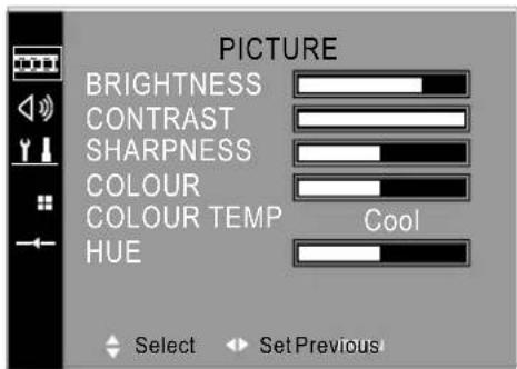 HISENSE PDP4211 - Adjust picture settings - 1