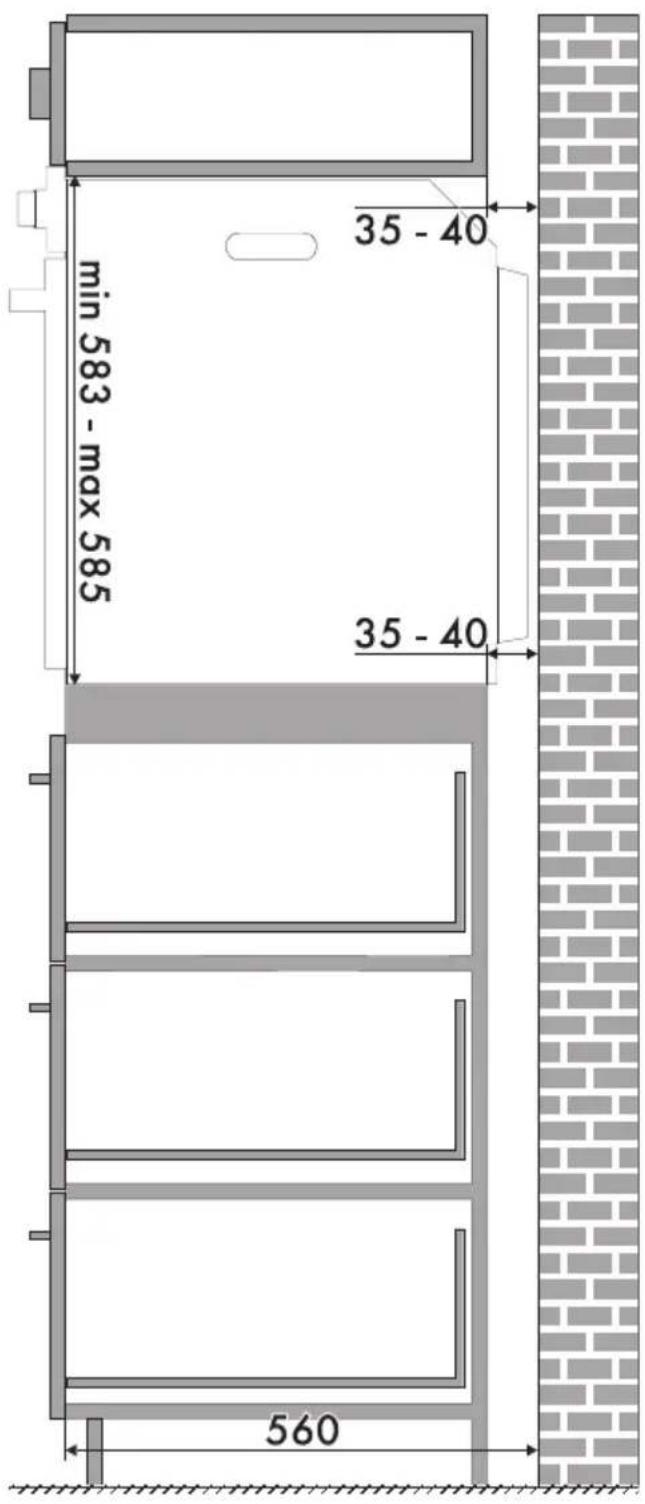 SMEG SF122PZE - Zabudowa na kolumnie (mm) - 3