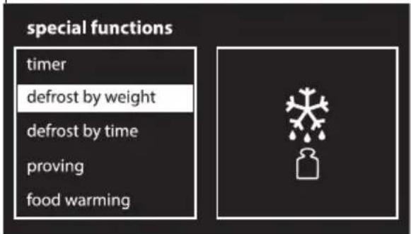 SMEG SF130NE - Rozmrażanie według ciężaru (Defrost by weight) - 1