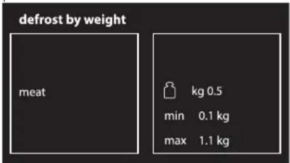 SMEG SF130NE - Rozmrażanie według ciężaru (Defrost by weight) - 3