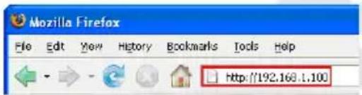 Mozilla Firefox File Edit View History Bookmarks Tools Help Http://192.168.1.100
