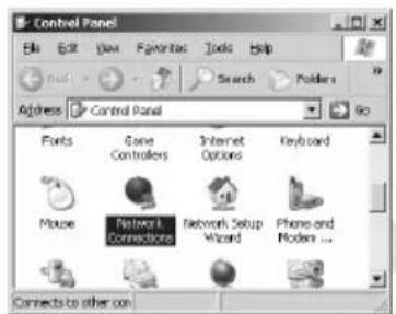 Control Panel File Edit View Favorites Tools Help Search Folders Address Control Panel Fonts Gear Controllers Internet Options Keyboard Mouse Network Connections Network Setup Wizard Phone and Modem ... Connects to other con