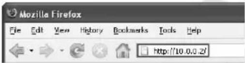 Mozilla Firefox File Edit View History Bookmarks Tools Help http://10.0.0.2/