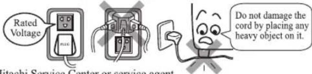 HITACHI R-Z257 - WARNING - 1
