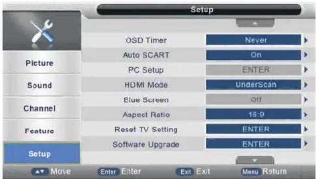 Manta LED1503 - Setup Menu - 1