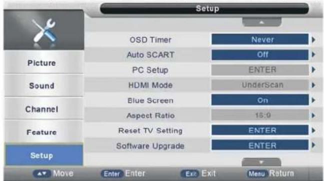 Manta LED1503 - Setup Menu - 1