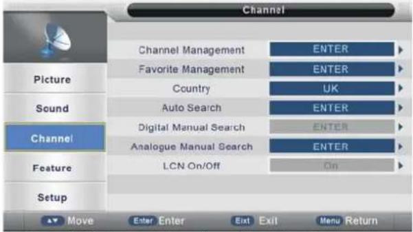 Manta LED1503 - CHANNEL MENU - 1
