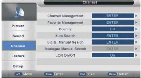 Manta LED1503 - CHANNEL MENU - 1
