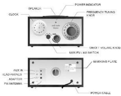 Manta RDI211 - WOODEN AM /FM CLOCK RADIO - 2