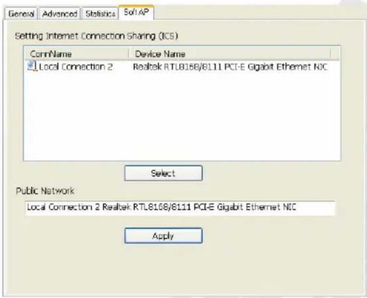 Setting Internet Connection Sharing (ICS) CommName Device Name Local Connection 2 Realtek RTL8168/8111 PCI-E Gigabit Ethernet NIC Select Public Network Local Connection 2 Realtek RTL8168/8111 PCI-E Gigabit Ethernet NIC Apply