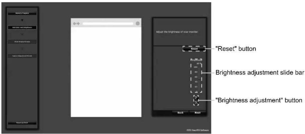 Reset's Response Add Color to Brightness Add Pressure Reset Take Adjustment Reset Reset to Print Adjust the brightness of your monitor Reset "Reset" button Brightness adjustment slide bar "Brightness adjustment" button Back Next ©20 EnerFEG Software