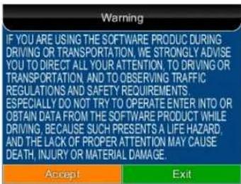Xomax XM-GPS05 - Safety Warning Startup Page (optional) - 1