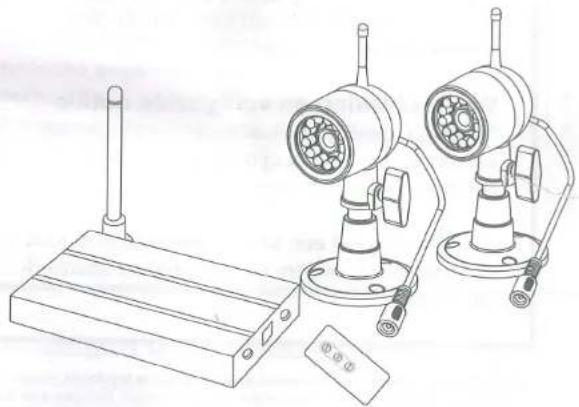 TREBS CCD-401C - Draadloze kleurencamera set inclusief afstandsbediening - 1