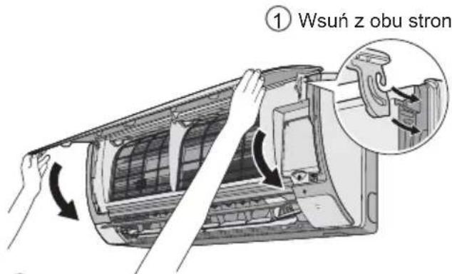 ① Wsuń z obu stron