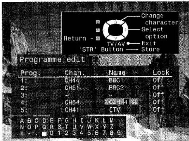 PANASONIC TX-32PK3L - To rename a programme position - 7