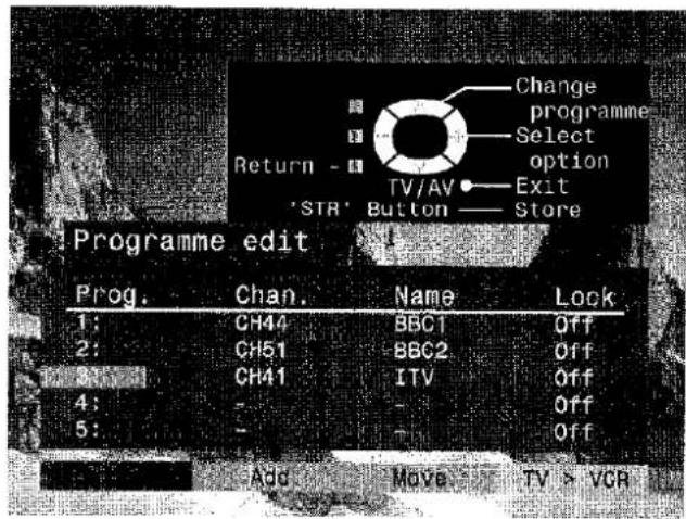 PANASONIC TX-32PK3L - To move a programme to another position - 7
