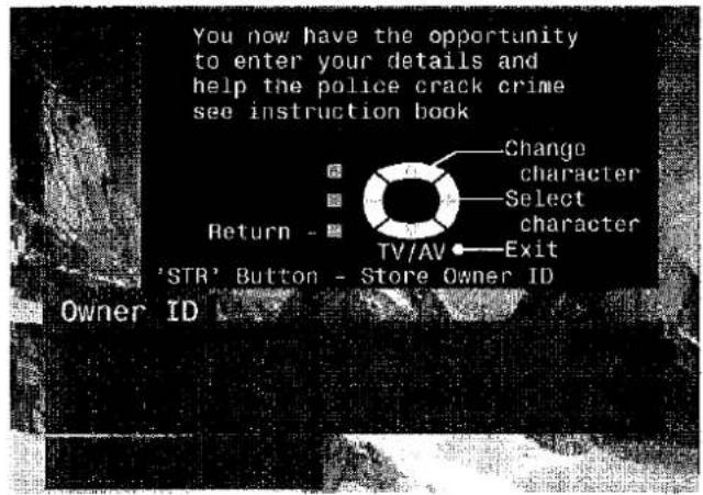 PANASONIC TX-32PK3L - Owner I.D. allows you to enter a security code and address information so that in the unfortunate event of theft it will help the Police to determine the owner. - 4