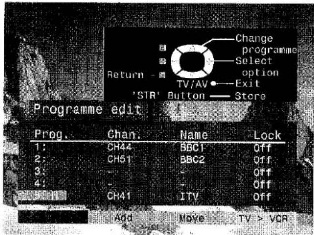PANASONIC TX-32PK3L - To move a programme to another position - 8