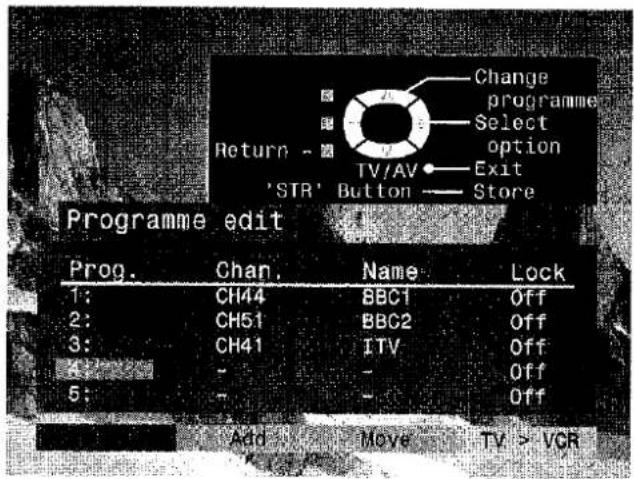 PANASONIC TX-32PK3L - To move a programme to another position - 6