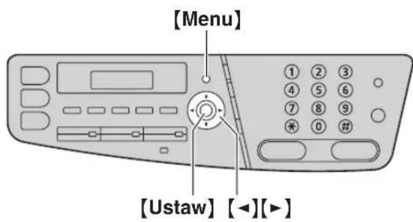 [Menu] [1 2 3 4 5 6 7 8 9 * 0 # [Ustaw] [◀][▶]