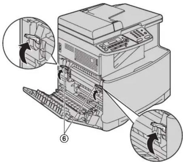 PANASONIC KX-MC6020PD - Przypadek 2: Jeżeli papier zablokował się w pobliżu zespołu grzewczego: - 1