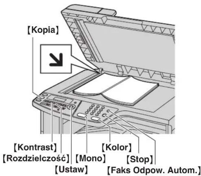 [Kopia] [Kontrast] [Rozdzielczość] [Ustaw] [Mono] [Kolor] [Stop] [Faks Odpow. Autom.]