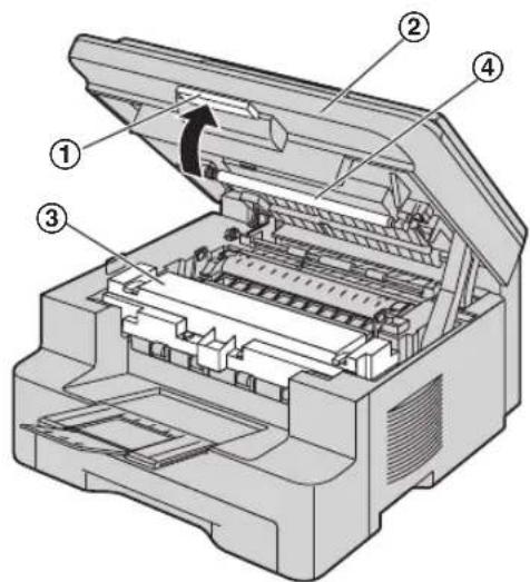 PANASONIC KX-MB783PD - Zamknij pokrywę dociskającą dokumenty (⑤). - 2