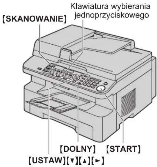 [SKANOWANIE] Klawiatura wybierania jednoprzyciskowego [DOLNY] [START] [USTAW][▼][▲][►]
