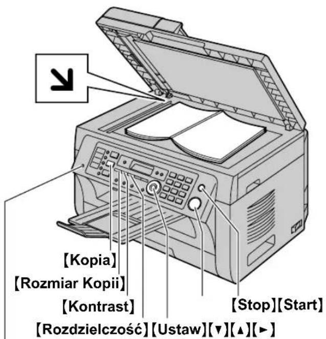 [Kopia] [Rozmiar Kopii] [Kontrast] [Rozdzielczość] [Ustaw][▼][▲][►] [Stop][Start]