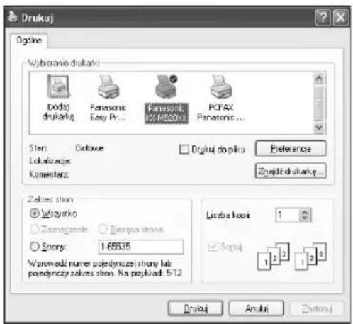Drukuj Doku Drukań Panasonic Easy Pro... Panasonic KOS-MESOXXI PCFAX Panasonic ... Stern: Golowe Drukuj do plku Preferencee Zsajdz drukuj... Lokazacja: Kementara: Zakres strom Wojatyko Zsawaganski Energoa strona Stony: 1.65535 Wprowodzi numer pojedynczej stromy lub pozydynczy zakres strom. Na pbykrad: 5-72 Liczka kopi: 1 Sogrot: 1 2 3 4 5 6 1 2 3 4 5 6 Drukuj Anuluji Zotocuj