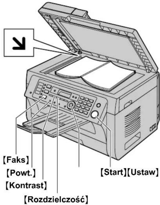 [Faks] [Powt.] [Kontrast] [Rozdzielczość] [Start][Ustaw]