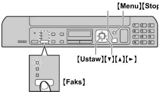[Menu][Stop] 1 2 3 4 5 6 7 8 9 * 0 # [Ustaw][▼][▲][►] [Faks]
