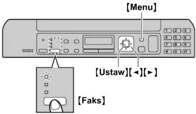 [Menu] [1 2 3 4 5 6 7 8 9 * 0 # [Ustaw][◀][▶] [Faks]