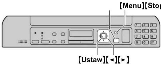 [Menu][Stop] [1 2 3 4 5 6 7 8 9 * 0 # [Ustaw][◀][▶]