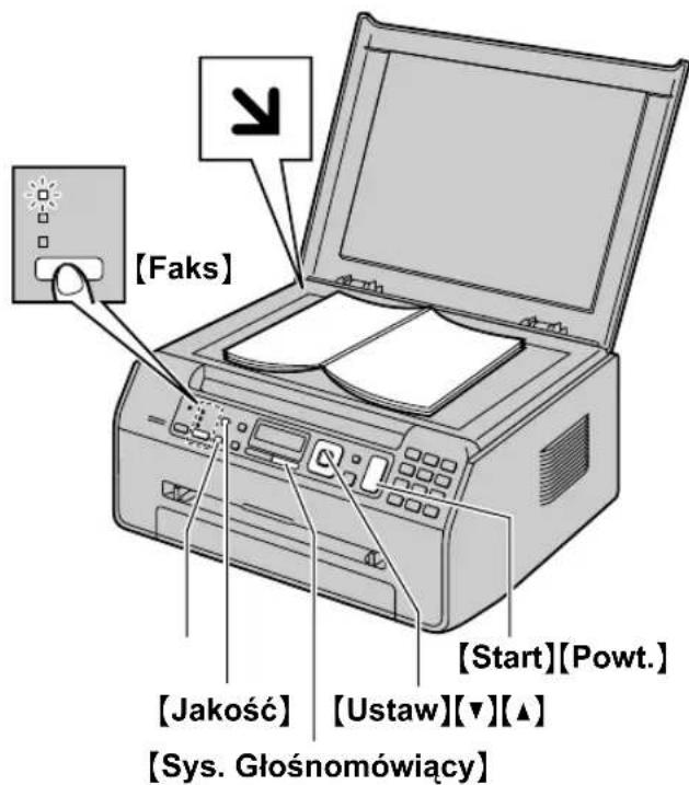 [Faks] [Jakość] [Ustaw][▼][▲] [Start][Powt.] [Sys. Głośnomówiący]