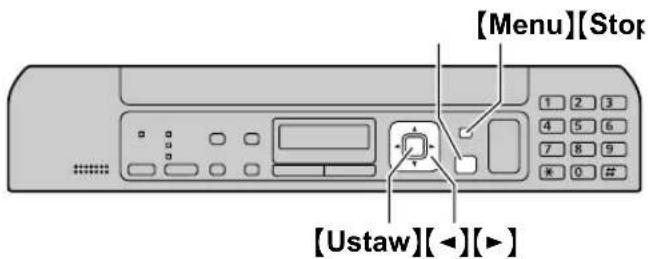 [Menu][Stop] [1 2 3 4 5 6 7 8 9 * 0 # [Ustaw][◀][▶]