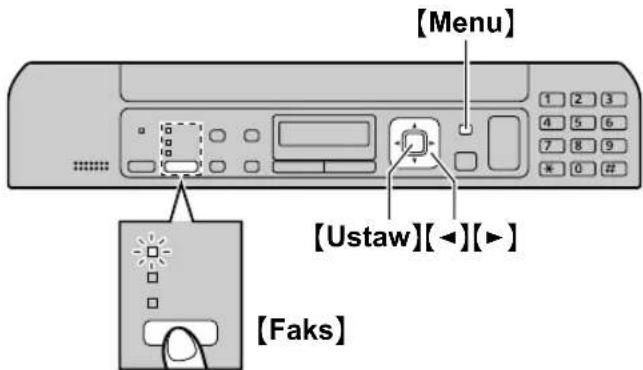 [Menu] [1 2 3 4 5 6 7 8 9 * 0 # [Ustaw][◀][▶] [Faks]