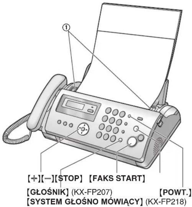 [+](-)[STOP] [FAKS START] [GŁOŚNIK] (KX-FP207) [POWT.] [SYSTEM GŁOŚNO MÓWIĄCY] (KX-FP218)