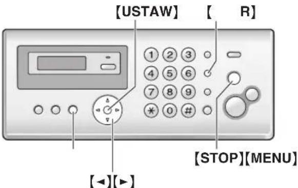[USTAW] [ R ] 1 2 3 4 5 6 7 8 9 * 0 # [STOP][MENU] [-◀][▶]