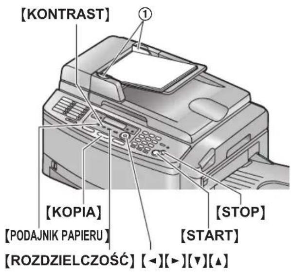 [KONTRAST] [1] [KOPIA] [PODAJNIK PAPIERU] [ROZDZIELCZOŚĆ] [◀][▶][▼][▲] [STOP] [START]