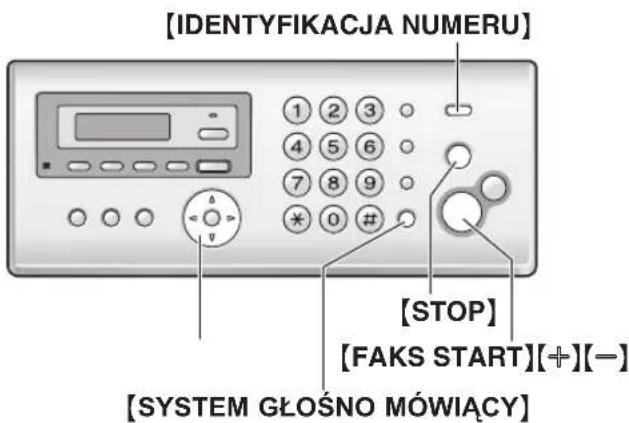 [IDENTYFIKACJA NUMERU] ① ② ③ ④ ⑤ ⑥ ⑦ ⑧ ⑨ * 0 # [STOP] [FAKS START][+][-] [SYSTEM GŁOŚNO MÓWIĄCY]