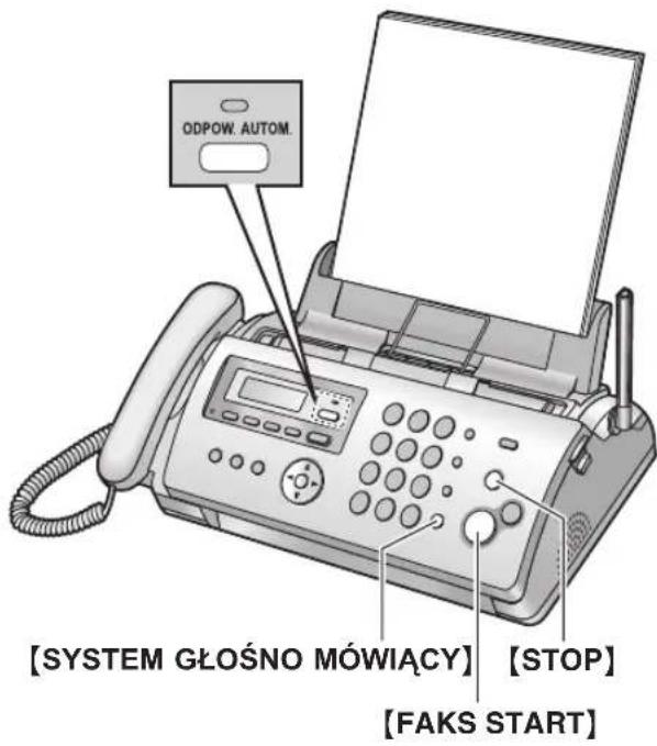 ODPOW. AUTOM. [SYSTEM GŁOŚNO MÓWIĄCY] [STOP] [FAKS START]