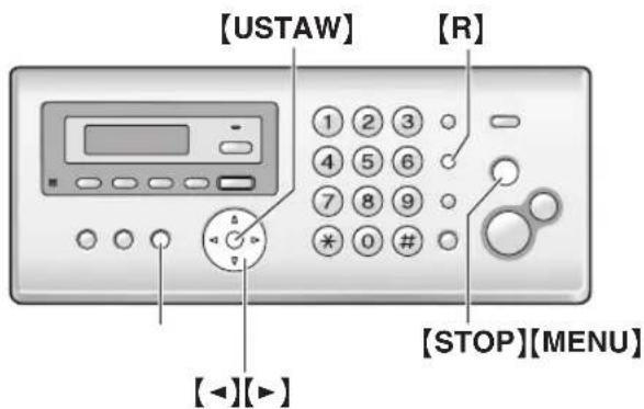 [USTAW] [R] 1 2 3 4 5 6 7 8 9 * 0 # [STOP][MENU] [◀][▶]