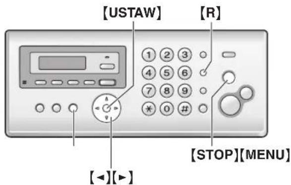 [USTAW] [R] 1 2 3 4 5 6 7 8 9 * 0 # [STOP][MENU] [◀][▶]