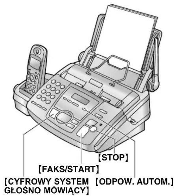 [FAKS/START] [CYFROWY SYSTEM [ODPOW. AUTOM.] GŁOŚNO MÓWIĄCY] [STOP]
