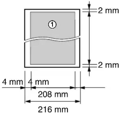 ① 2 mm 2 mm 4 mm 4 mm 208 mm 216 mm