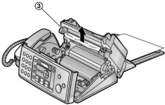 PANASONIC KX-FP701PD - Kiedy papier zablokuje się wewnątrz telefaksu - 4