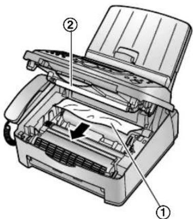 PANASONIC KX-FLM653PD - Kiedy papier zablokował się w pobliżu zespołu bębna i kasety z tonerem - 2