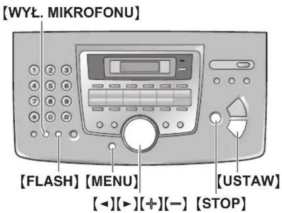 [WYL. MIKROFONU] [FLASH] [MENU] [◀][▶][+][-] [STOP] [USTAW]